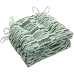 Set Of 2 Outdoor/Indoor Reversible Chair Pads Nevis Waves - Pillow Perfect -Quality Garden Outdoor Store GUEST f28a39ce 66f0 4693 8433 0fe13c4ff327