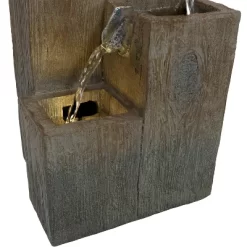 Sunnydaze Decor Sunnydaze Indoor Home Office Polyresin Faux Wooden Tiered Columns Tabletop Fountain With LED Lights - 13" -Quality Garden Outdoor Store GUEST f2de5e76 66ea 4142 9855 7df713cc7b8a