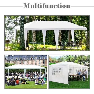 Costway 10'x20' Canopy Tent Heavy Duty Wedding Party Tent 4 Sidewalls W/Carry Bag 4 Costway 10'x20' Canopy Tent Heavy Duty Wedding Party Tent 4 Sidewalls W/Carry Bag - Image 4