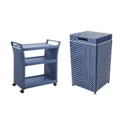 2pc Maksville Contemporary Outdoor Serving Cart & Trash Can - MiBasics -Quality Garden Outdoor Store GUEST f3178b89 169b 46cd b511 6ef61f4bcc81