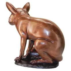 Design Toscano The Observant Sitting Fox Cast Bronze Garden Statue