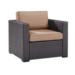 Biscayne Outdoor Wicker Armchair - Mocha - Crosley -Quality Garden Outdoor Store GUEST f3b1a9c2 d3da 46c8 a13f f048f5ac9781