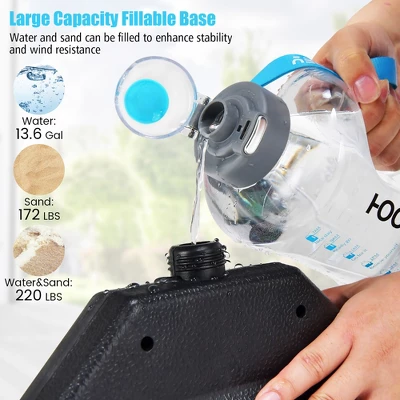 Costway Patio 4pcs 13L Cantilever Offset Umbrella Base Heavy Duty Outdoor Square Black 5 Costway Patio 4pcs 13L Cantilever Offset Umbrella Base Heavy Duty Outdoor Square Black - Image 5