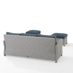 Bradenton 3pc Outdoor Wicker Sofa & 2 Ottoman Set - Navy/Gray - Crosley 16 Bradenton 3pc Outdoor Wicker Sofa & 2 Ottoman Set - Navy/Gray - Crosley -Quality Garden Outdoor Store GUEST f5a0671d 8433 4e90 9587 d15ee0c4b573