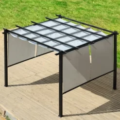 Aoodor 10 X 10 Ft Outdoor Pergola With Retractable Canopy, Aluminum Frame, 4 Pieces Patio Sun Shade Shelter For Backyard, Deck 13 Aoodor 10 X 10 Ft Outdoor Pergola With Retractable Canopy, Aluminum Frame, 4 Pieces Patio Sun Shade Shelter For Backyard, Deck -Quality Garden Outdoor Store GUEST f5faac70 072c 43a5 bdfe 1f9e1ae34b69