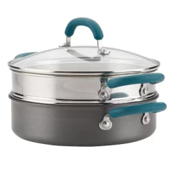 Rachael Ray Create Delicious 3qt Hard Anodized Nonstick Saute Pan With Steamer Teal Handles -Quality Garden Outdoor Store GUEST f611df1a 05b4 4f35 9712 f1b47b98262f