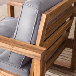 Galia 2pc Square Leg Acacia Wood Chair And Ottoman With Cushions - Brown - Saracina Home 27 Galia 2pc Square Leg Acacia Wood Chair And Ottoman With Cushions - Brown - Saracina Home -Quality Garden Outdoor Store GUEST f6f6e547 6294 449d 85a4 fb0c84615d8a