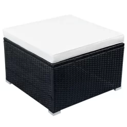 9pc Wicker Patio Set With Cushions - Black/Beige - GODEER -Quality Garden Outdoor Store GUEST f795de10 43c7 4579 9b55 f5f7d5dcc271