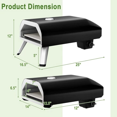 Costway Outdoor Gas Pizza Oven Portable Propane Pizza Stove With Oven Cover Pizza Stone 2 Costway Outdoor Gas Pizza Oven Portable Propane Pizza Stove With Oven Cover Pizza Stone - Image 2