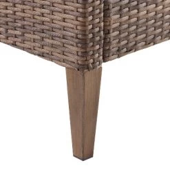 Capella 2pk Outdoor Wicker Ottomans - Cream/Brown - Crosley -Quality Garden Outdoor Store GUEST f9015f15 217c 44e0 aca5 44bde0fba2d9