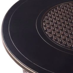 5pc Set With 44" Round Outdoor Aluminum Fire Table & Four Swivel Rocking Chairs & Wind Blocker Lid - Oakland Living -Quality Garden Outdoor Store GUEST fa9e4a0f f3ed 43f0 8f79 6e02248125b7