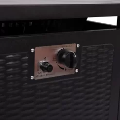 Flash Furniture Outdoor 50,000 BTU Black 28"Square Metal Fire Pit Table With Lid And Lava Rock -Quality Garden Outdoor Store GUEST faa5111d 7f2c 4e10 80de f37580b50f28