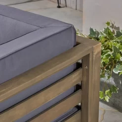 Malawi 10pc Acacia UShaped Sectional Sofa Set With Fire Pit Gray/Dark Gray - Christopher Knight Home -Quality Garden Outdoor Store GUEST fbc51e61 4af2 4925 800d 97515cb80622