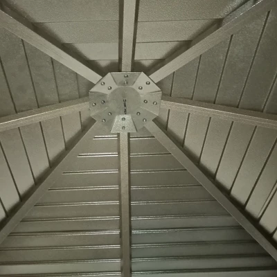 Outsunny 10x10 Hardtop Gazebo With Aluminum Frame, Permanent Metal 4 Outsunny 10x10 Hardtop Gazebo With Aluminum Frame, Permanent Metal - Image 4