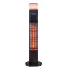 Freestanding Infrared Electric Outdoor Heater With Gold Tube & Speaker - Black - EnerG+