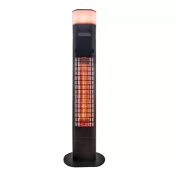 Freestanding Infrared Electric Outdoor Heater With Gold Tube & Speaker - Black - EnerG+