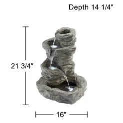 John Timberland Zen Outdoor Floor Water Fountain With Light LED 22" High 4 Tiered Cascading Rock For Yard Garden Patio Deck Home -Quality Garden Outdoor Store GUEST ff132a9e de54 4247 9d2a bb85e00ee140