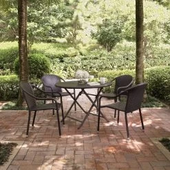 Palm Harbor 5pc Outdoor Wicker Dining Set - Brown - Crosley -Quality Garden Outdoor Store GUEST ff70accf a4cb 456f 9f43 bfd1220f6347
