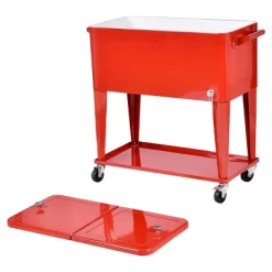 Costway 80-quart Cooler Beer Cart Outdoor Entertaining Rolling Party Steel Bar Bistro -Quality Garden Outdoor Store GUEST ffba26c5 d083 4e76 9490 0d5515e45125